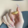 Sand Gold Rhinestone Accent Ring Luxury Gold Plated Ring Floral Adjustable Ring  Birthday Gift