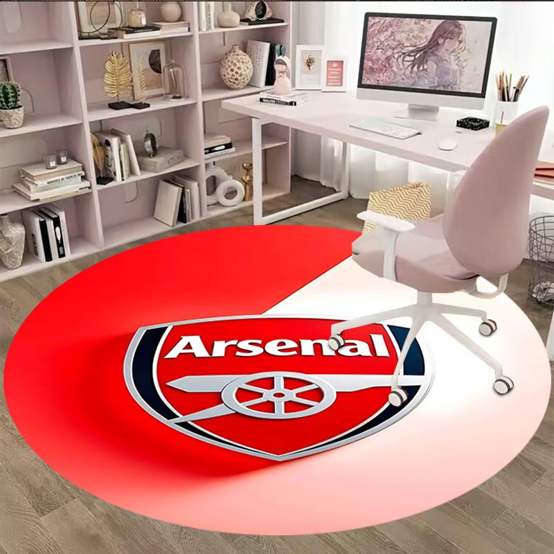 1pc A-Arsenal Carpet, Round Rug, Comfortable, Suitable for Entryways, Living Rooms, Office, And Bedrooms, Christmas Decoration