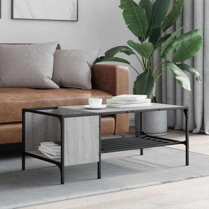 VidaXL Coffee Table with Shelf Sonoma Grey 100x51x40 Cm 837735