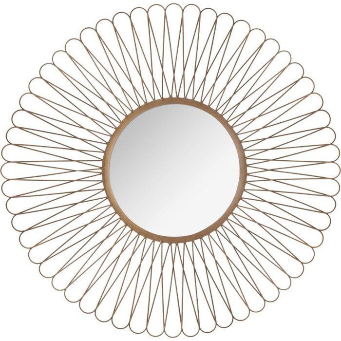 Miroir déco soleil métal boucles diamètre 76 cm Atmosphera