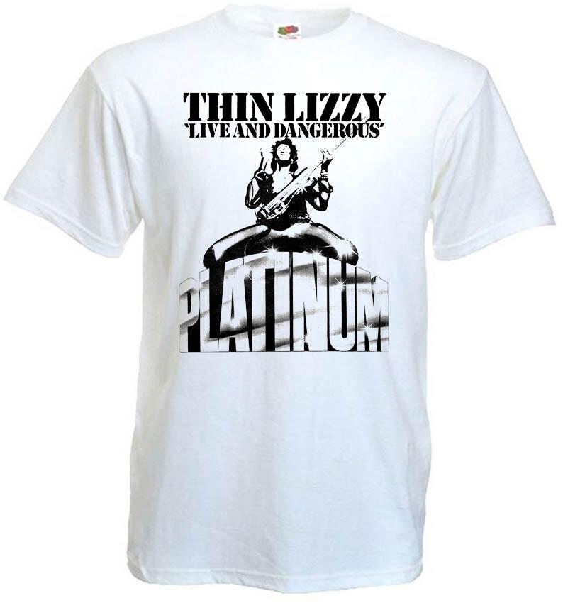 Thin Lizzy Live and Dangerous v3 T-shirt white all sizes S5XL XXL