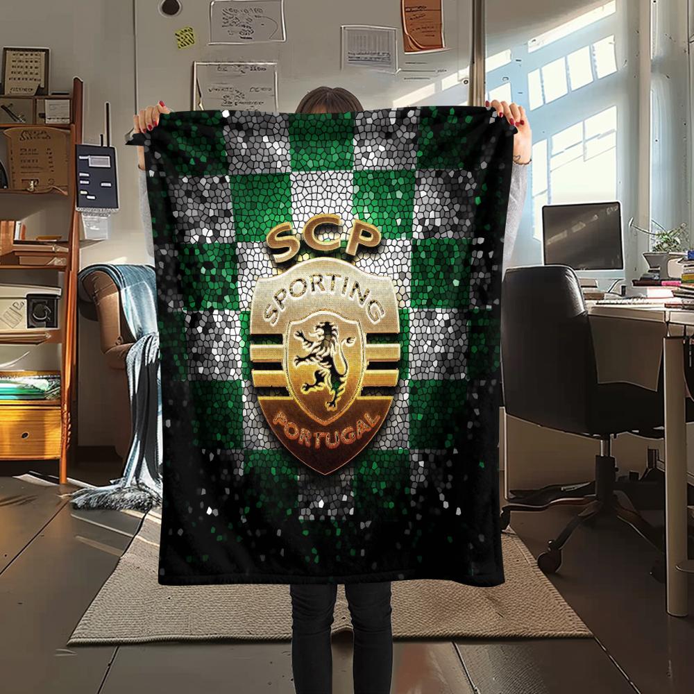 1Pc Sporting FC Print Flannel Blanket, High Quality Comfortable for All Seasons, Home Decor, Warmth and Comfort, Perfect for Gifts