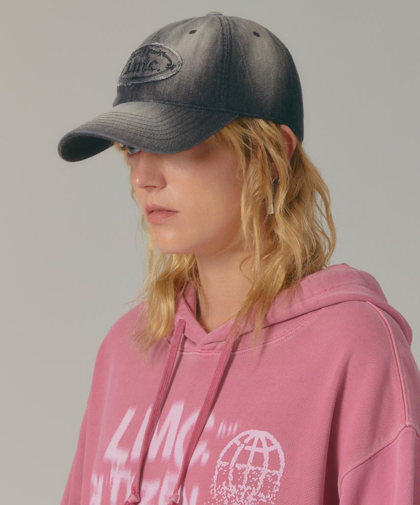 LMC Washed Denim Gothic Oval 6Panel Cap Dark Navy