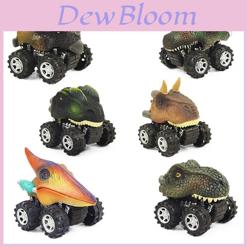 Set Of 6 Dinosaur Model Boomerang Cars Vibrant Mini Toy Gift For Kids