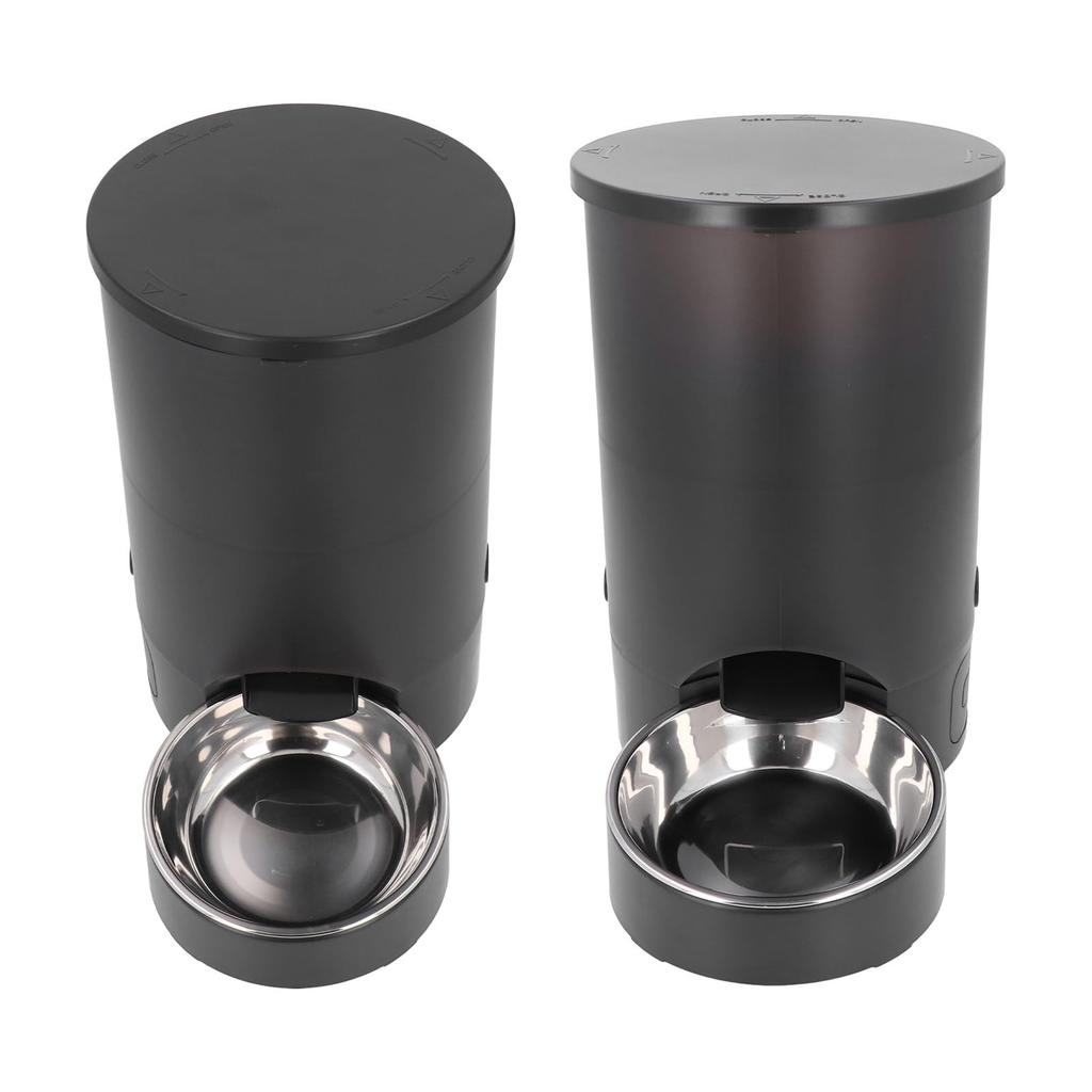 Automatic Cat and Dog Food Dispenser for 2 3L Timed Smart Food Dispenser with Voice Remote Dual Power Dual Bowl for Dry Food Cats, Cat/Dog Reminder,