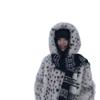 Winter Leopard Print Hooded Fashion Warm Environmentally Friendly Fur Plush Bobcat Print Coat Artificial Fur Jacket