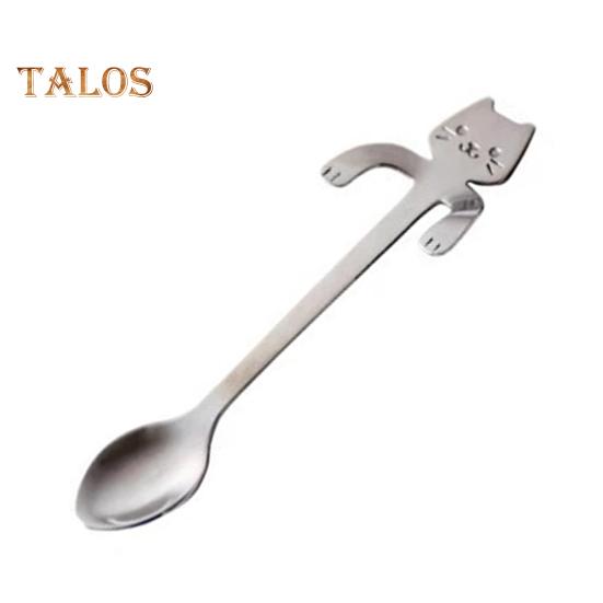 

Ложка для кофе в форме кошки, чайная ложка из нержавеющей стали, подвесная чашка, чайная ложка для смешивания напитков, милая ложка для молочного коктейля в форме кошки, подарок любителю кофе серебряный