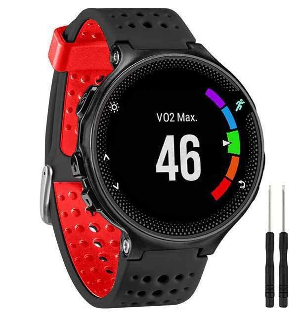 Compatible Silicone Wristband for Garmin Forerunner 235/620/735XT - Two-Color Round Hole Design.
