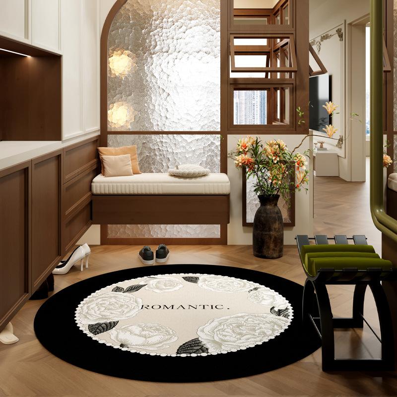 Bedroom Floral Circular Carpet Wear-resistant and Anti Slip Living Room Sofa Coffee Table Carpet