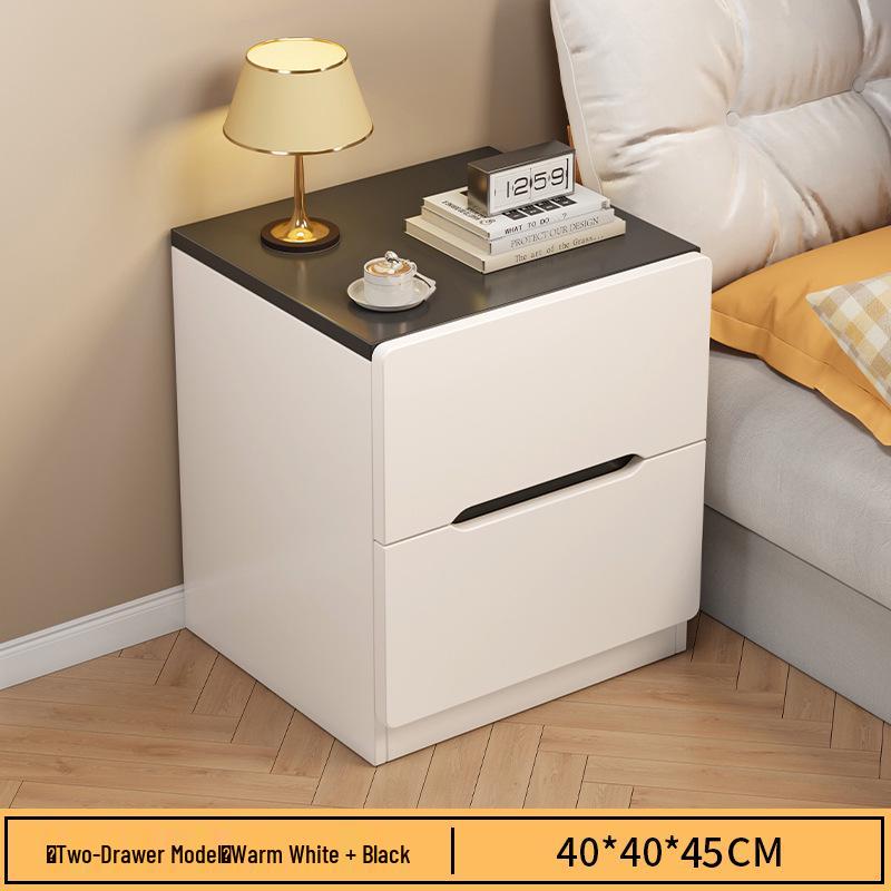 Luxury Nordic Bedside Table with Multi-Layer Shelves and Storage Drawers