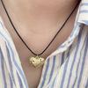 Fashion Love Heart Pendant Necklace Black Leathers Rope Choker Neck Chain Elegant Clavicle Chain Necklace Party Jewelry