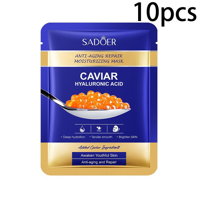 

SADOER Увлажняющая маска для лица с гиалуроновой кислотой и икрой против морщин 10pcs