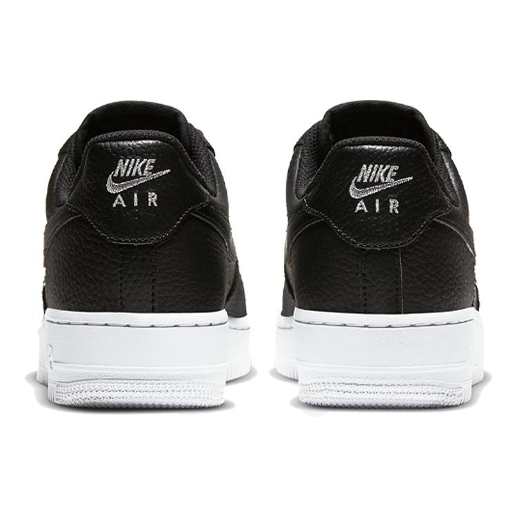 Nike Air Force 1 Low '07 Essential Nero Bianco Argento Mini Swoosh Donna CT1989-002