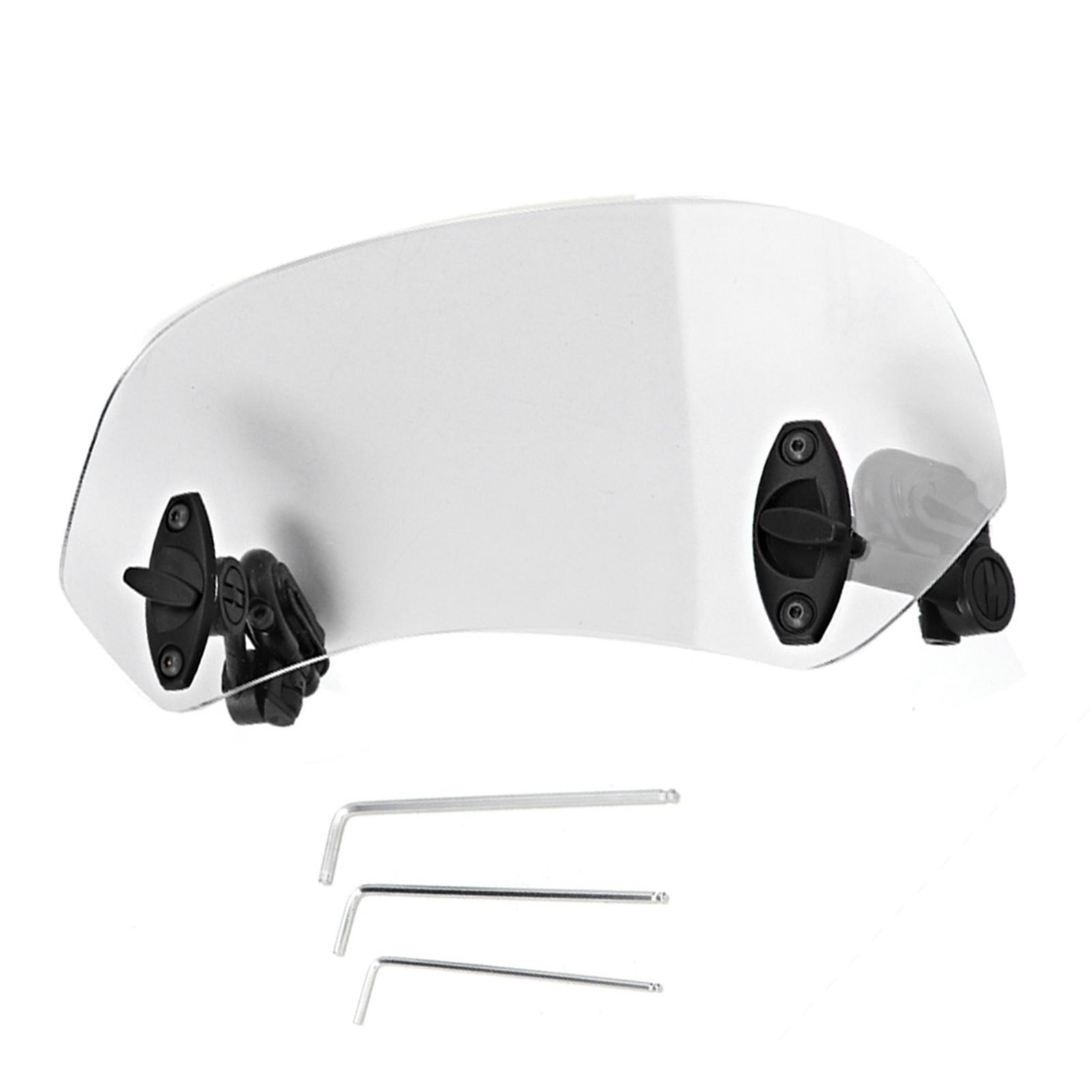 

Universal Motorcycle Adjustable Clip On Windscreen Wind Deflector Windshield Accessories белый