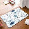 Blue Floral Pattern Print Doormat Rug Polyester Indoor Welcome Mat for Home Entrance Decor Hallway Area Waterproof Area Rug