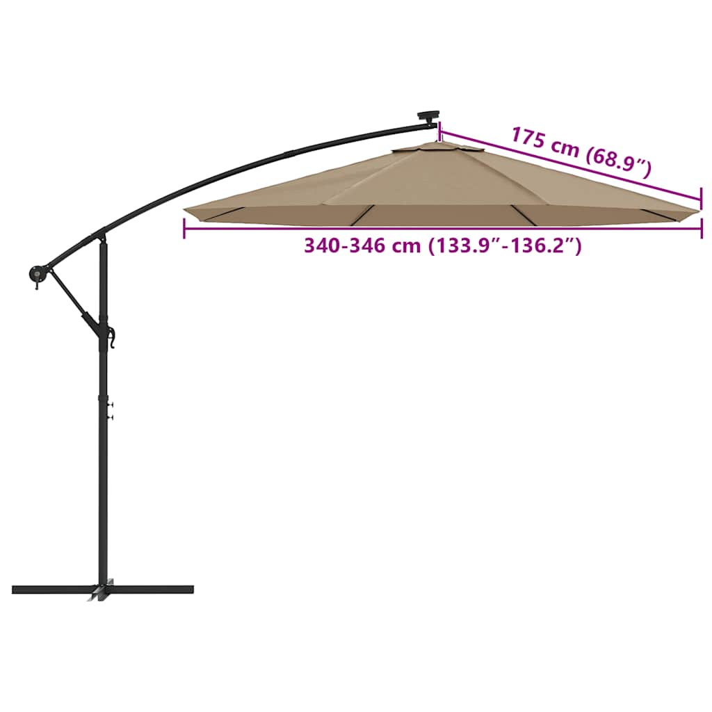 Ersatzbezug für Ampelschirm Taupe 350 cm