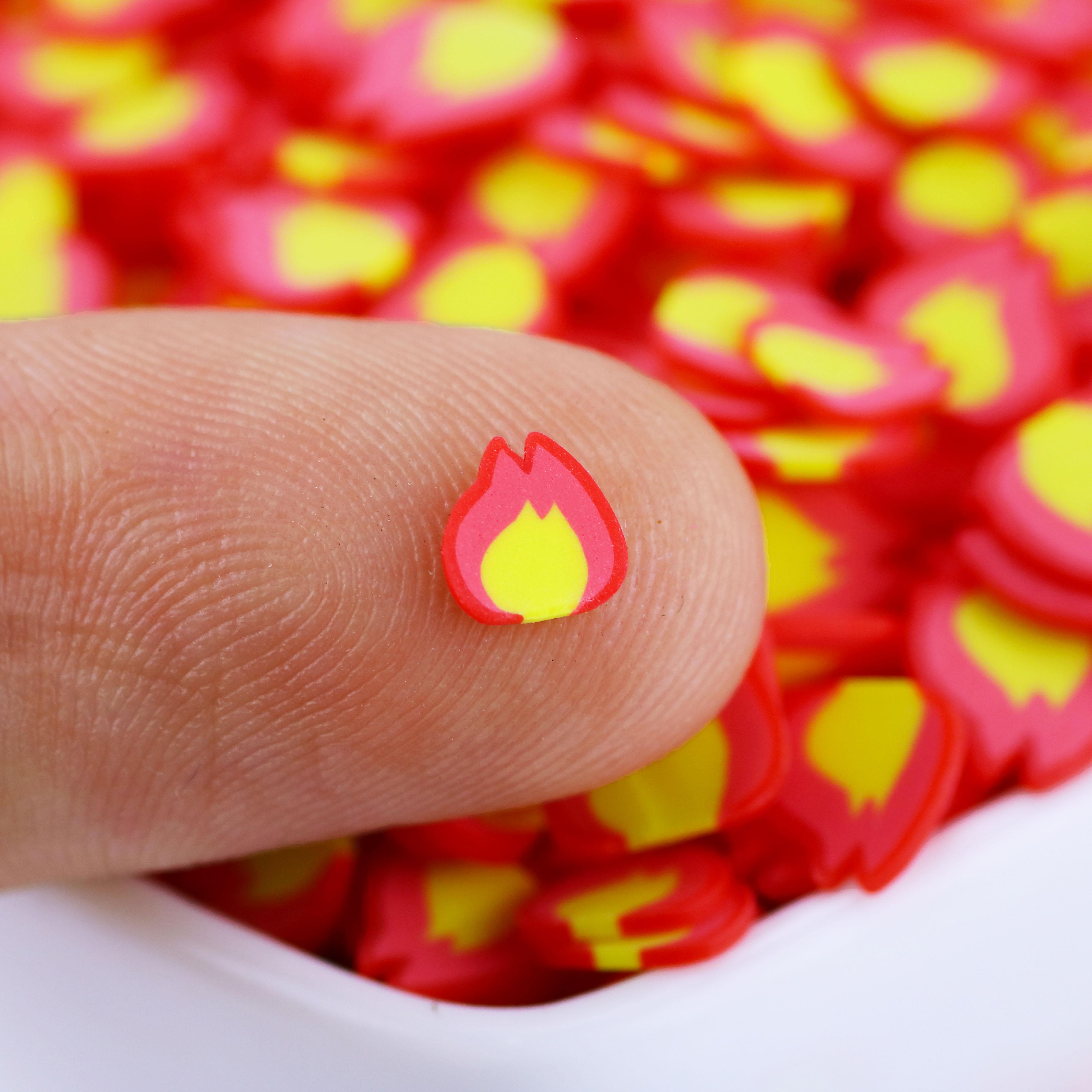 10 MM Polymer Clay Red Flame Fire Polymer Clay Slices Sprinkles for Slime Filler DIY Clay Crafts Decor Nail Art 1kg/bag