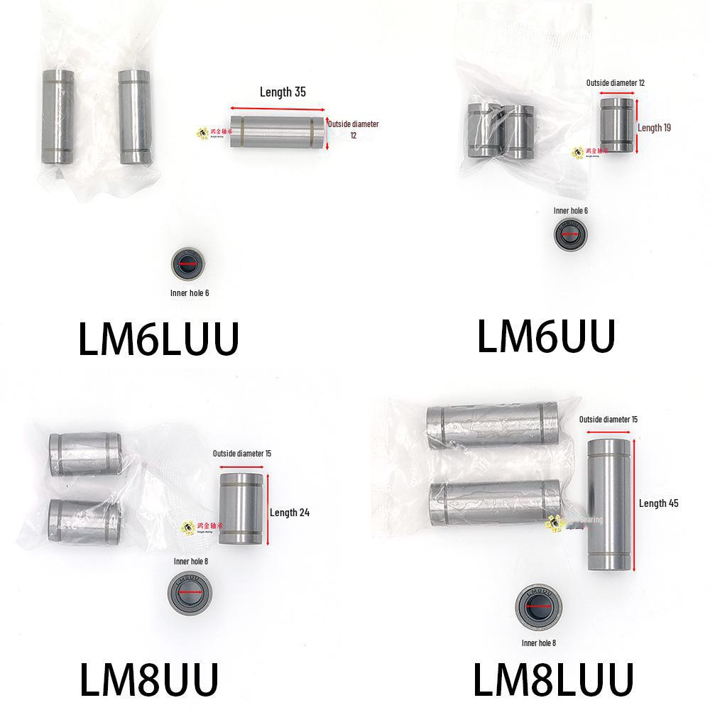 Extended Linear Bearings Sale: LM8UU, LM8LUU, LM6LUU, LM10LUU, LM12LUU
