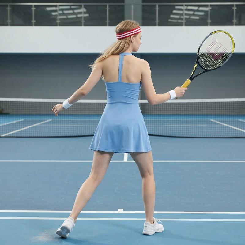 Damen Athletisches A-Linien Tennisrock-Set Mit Eingearbeitetem Slip Schnelltrocknende Sportbekleidung Badminton Golf Laufen