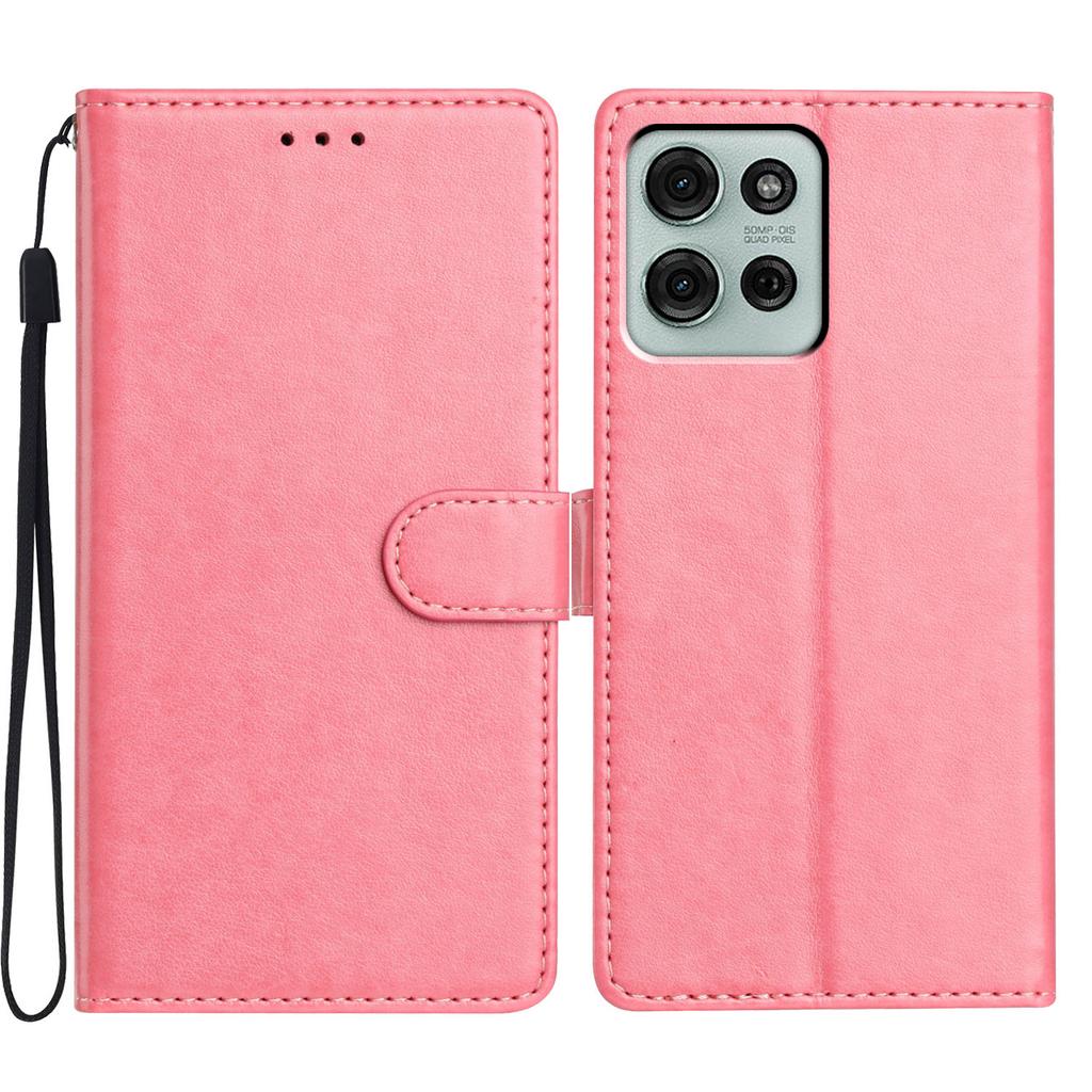 For Motorola Moto G75 5G Leather Case Wallet Stand Phone Cover with Handy Strap