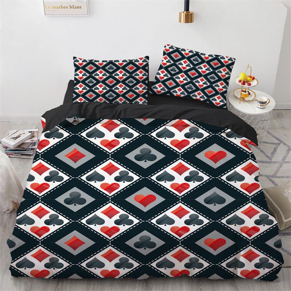 Пододеяльник Покер Набор Карта Огонь Покерная Игра Декор Полиэстер Набор Пододеяльника — фото 13