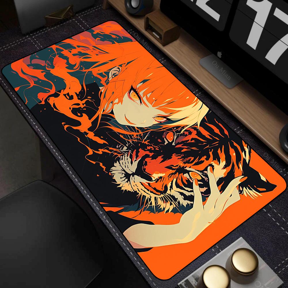 Anime Cool Girl Desk Mat NonSlip Large Gaming Mouse Pad Waterproof Keyboard Pad for Gamer Office Decor