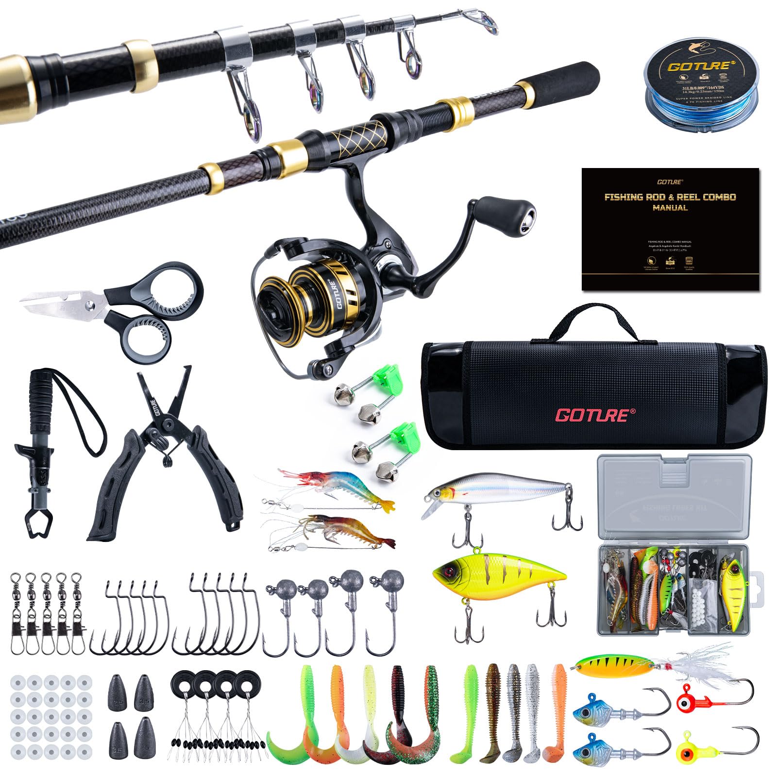 

Goture Рыбалка Кастинг Морской Окунь Включает 3000 Спиннинг 66 Водонепроницаемое Хранение и Японскую Инструкцию Идеально для Кастинга Волнорез Озеро Река