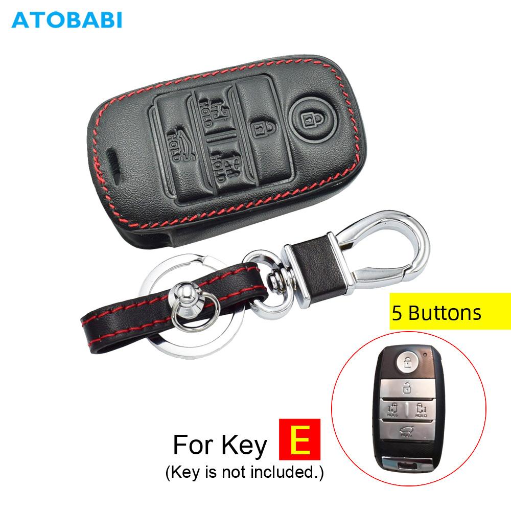 Leather Car Key Case Remote Key Cover For Kia Rio Sorento Optima Forte Niro Soul Sedona Sportage Ceed K3 Cerato Seltos Accessory