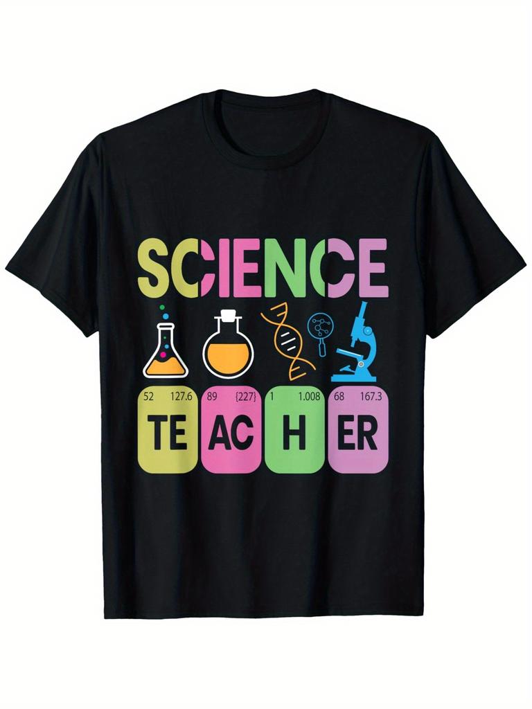 Science Teacher Funny Periodic Table Elements Graphic Unisex T-Shirt, Suitable for Unisex Personality Casual Round Neck Outdoor Short-Sleeved Unisex T