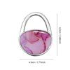 Fashion Marble Texture Handbag Hook Oval Foldable Purse Hanger Holder No Punch Portable Table Edge Hook Under Desk
