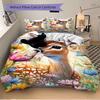 3Pcs Deer Wildflowers Bedding Set Soft Fabric Duvet Cover Pillowcases Home Christmas Xmas Halloween Gift 1 Duvet Cover 2 Pillowcase G1204