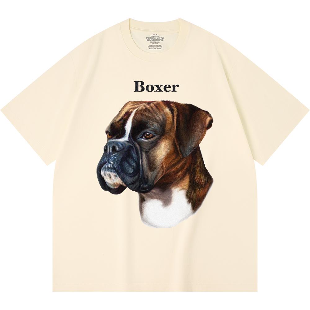 230GSM 100% Cotton T-Shirt Boxer Print Tees Funny Harajuku Style Combed Cotton Tshirt