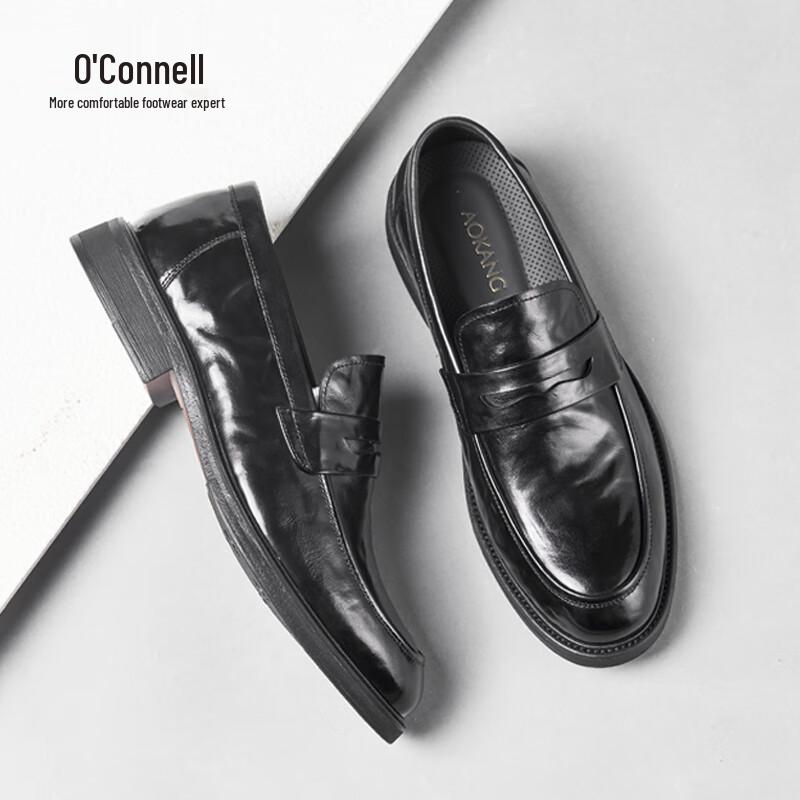 Aokang Men s Premium Slip-On Leather Dress Shoes EU 42