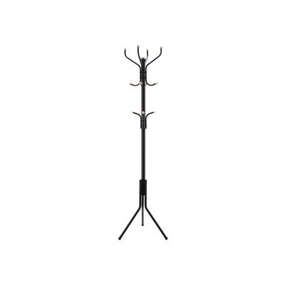 Metal Coat Rack, Clothes Stand, Hat Handbag Hanger, 182 Cm Tall Hall Tree, Black