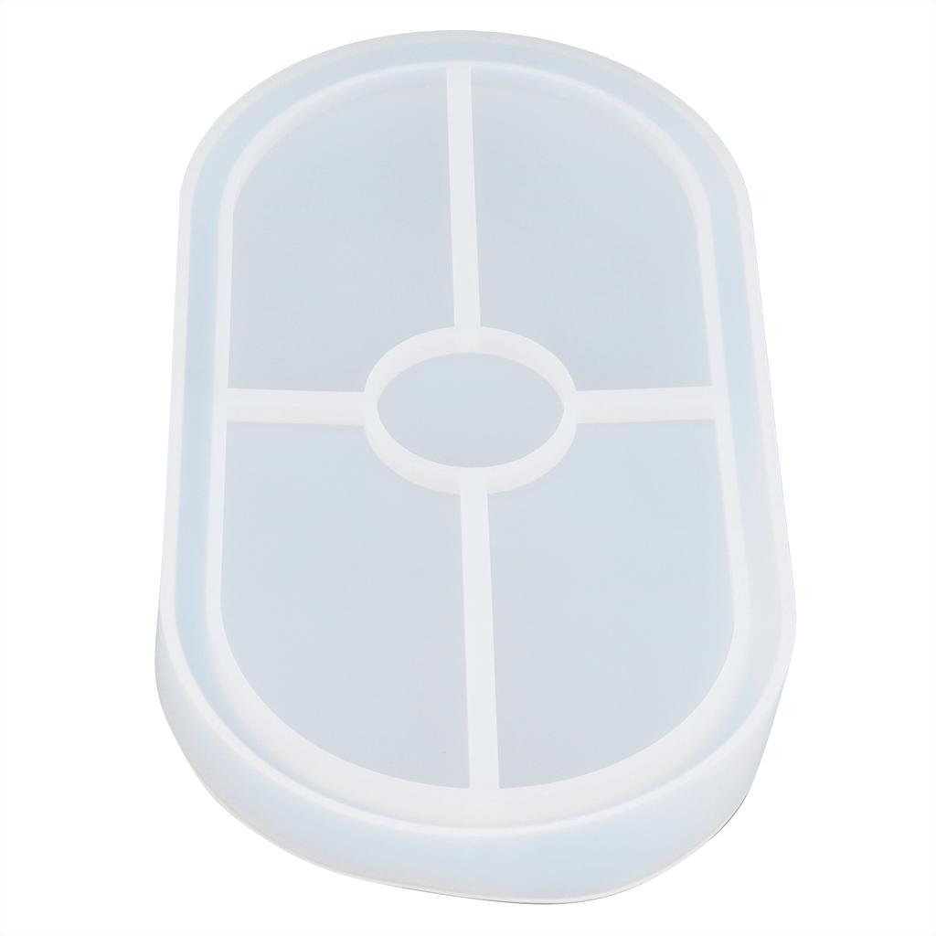 DIY Silicone Mold Oval Crystal Epoxy Resin Tea Coaster Mold for Home Kitchen Bakery