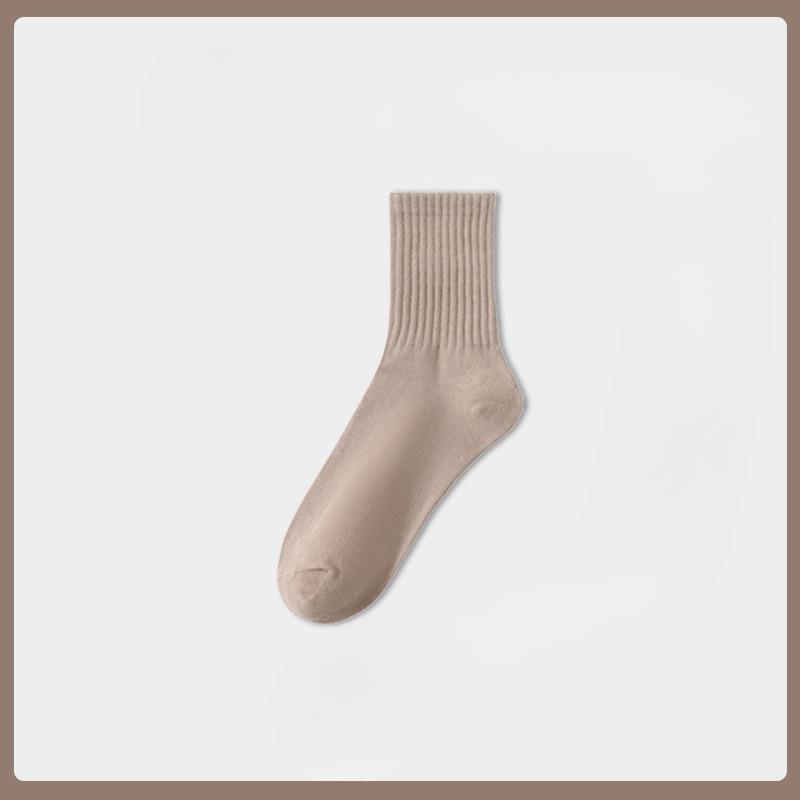 Female Spring and Autumn Pure Cotton Boneless Deodorant Anti Pilling Moon Son Tube Pile Socks