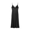 2025 Autumn European & American Style Women's Patchwork Lace V-Neck Open Back Spaghetti Strap Dress