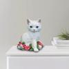 Mini Kätzchen Figur Skulptur Katze Paar Stil mit Rose Hof Haus Ornament Schlafzimmer Dekoration Geschenke für Familie Freunde
