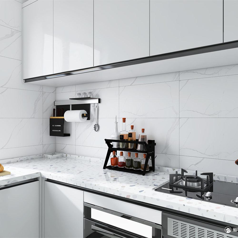 40CM Marmurowa Dekoracja Domu Samoprzylepne Naklejki Ścienne Odporne na Wilgoć Odporne na Wysokie Temperatury Tapeta do Szafek Kuchennych