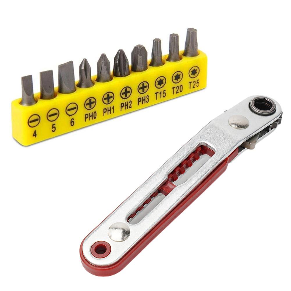 Narzędzia ręczne Uchwyt Śrubokręt odgięty Klucz grzechotkowy