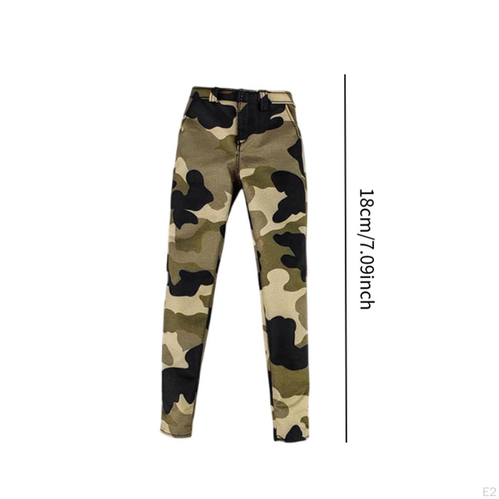 Calças masculinas modernas em escala 1/6, calças feitas à mão, boneco de ação estiloso, treinamento para