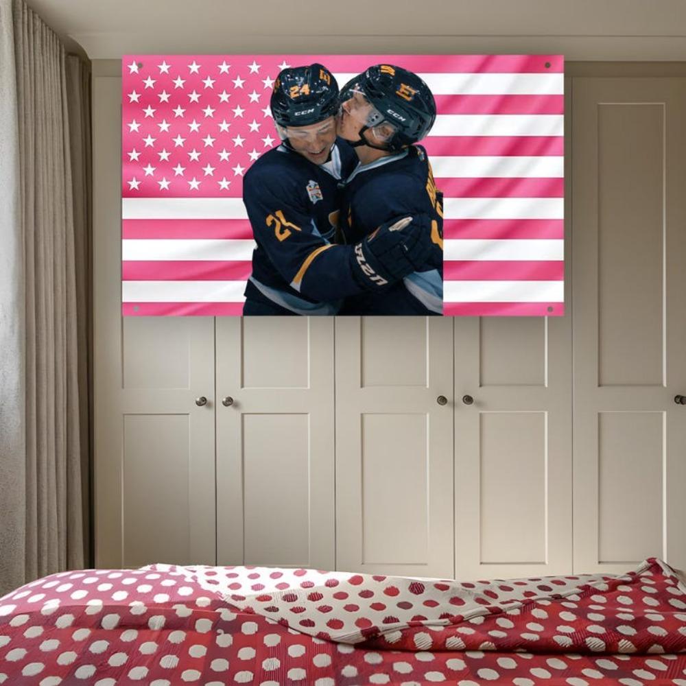 Heißer Rivalität Shane Und Ilya Flagge Rosa USA Flagge Wandteppich Perfektes Geschenk Für Fans Romantische Wandatmosphäre Dekor Zubehör