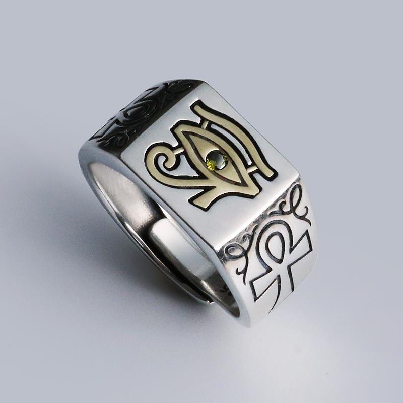

Men s Adjustable Horus Eye Ring: Trendy Retro Egyptian Pharaoh Design