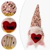 Valentine's Day Gnome Sequins Hat with Led Light Plushes Beard Doll Ornament for Elf Decoration New Year Holiday Gift