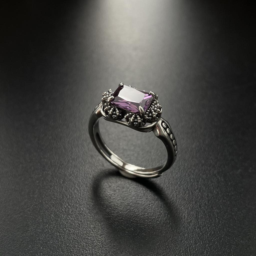 Korean Silver Square Diamond Ring for Women, Index Finger Ring, Fashionable, Unique, Minimalist Style, High-End, New Trendy Ring