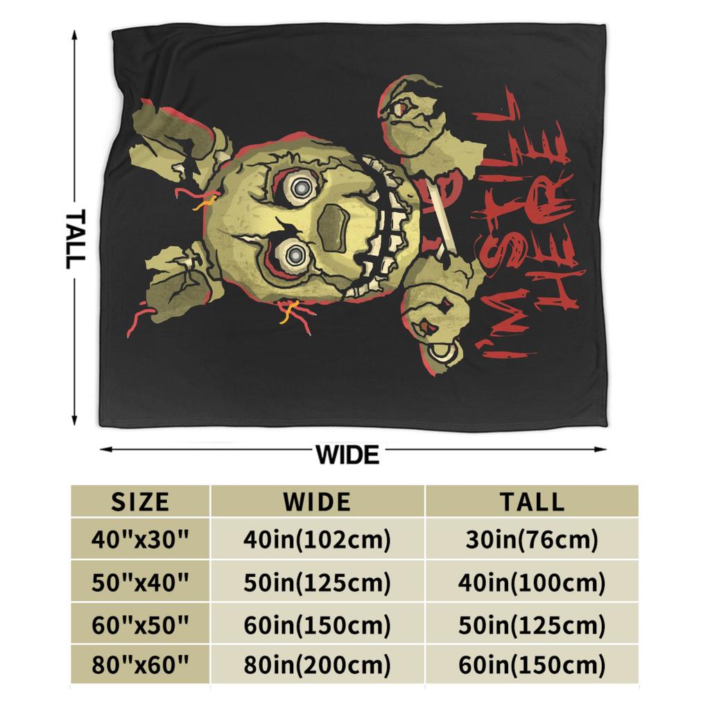At Freddys Springtrap Blankets Fleece  Winter FNAF Game Breathable Warm Throw Blankets for Home Bedroom Bedspread