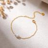 18K Gold Imitation Baroque Special-shaped Pearl Bracelet Stainless Steel Bead Chain Simple Thin Chain Hand Jewelry