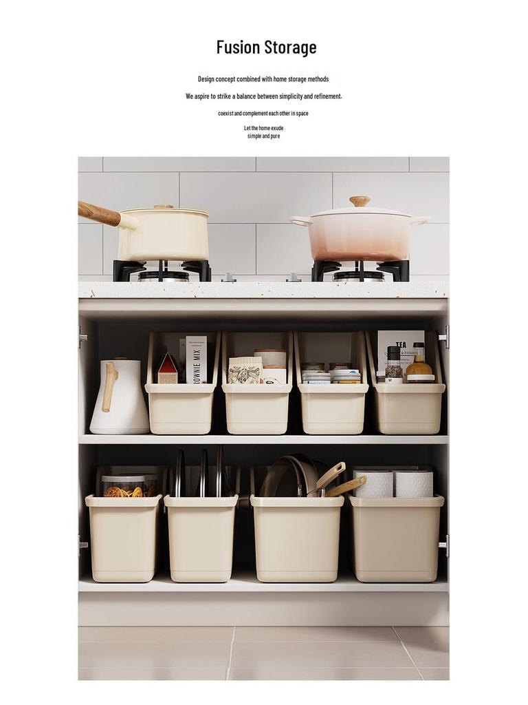 Japanese Kitchen Storage Box with Wheels - Under Sink Utensil and Miscellaneous Organizer