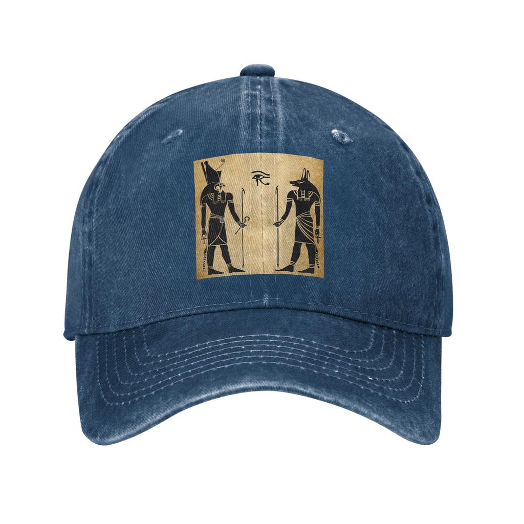 Ancient Egypt God Horus And Anubis Egyptian Pharaoh Baseball Caps Denim Fabric Hats Casquette Hip Hop Baseball Cowboy Hat