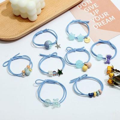 Biz Point Cute Hair Band Set Blue Pink 8 Pcs X (2 Sets)